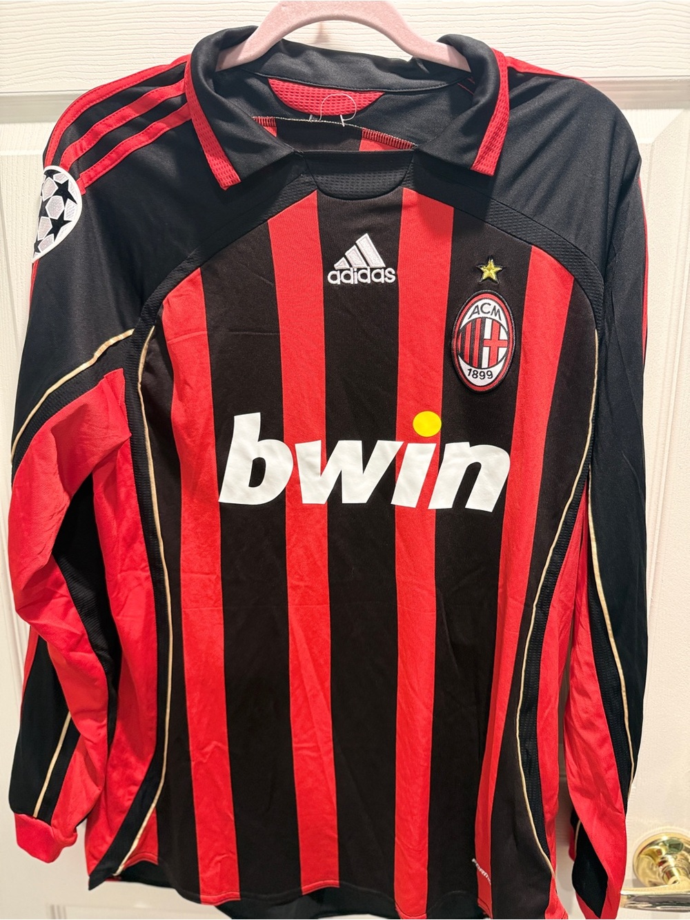Vintage Adidas AC Milan 2006 2007 UCL Home Jersey Long Sleeve XL - Picture 3 of 13